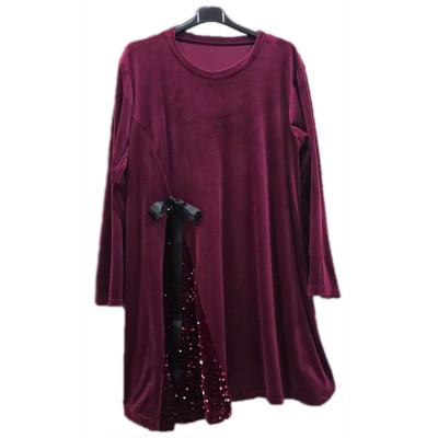 Βελούδινο Φόρεμα με Διακόσμηση Παγιέτα